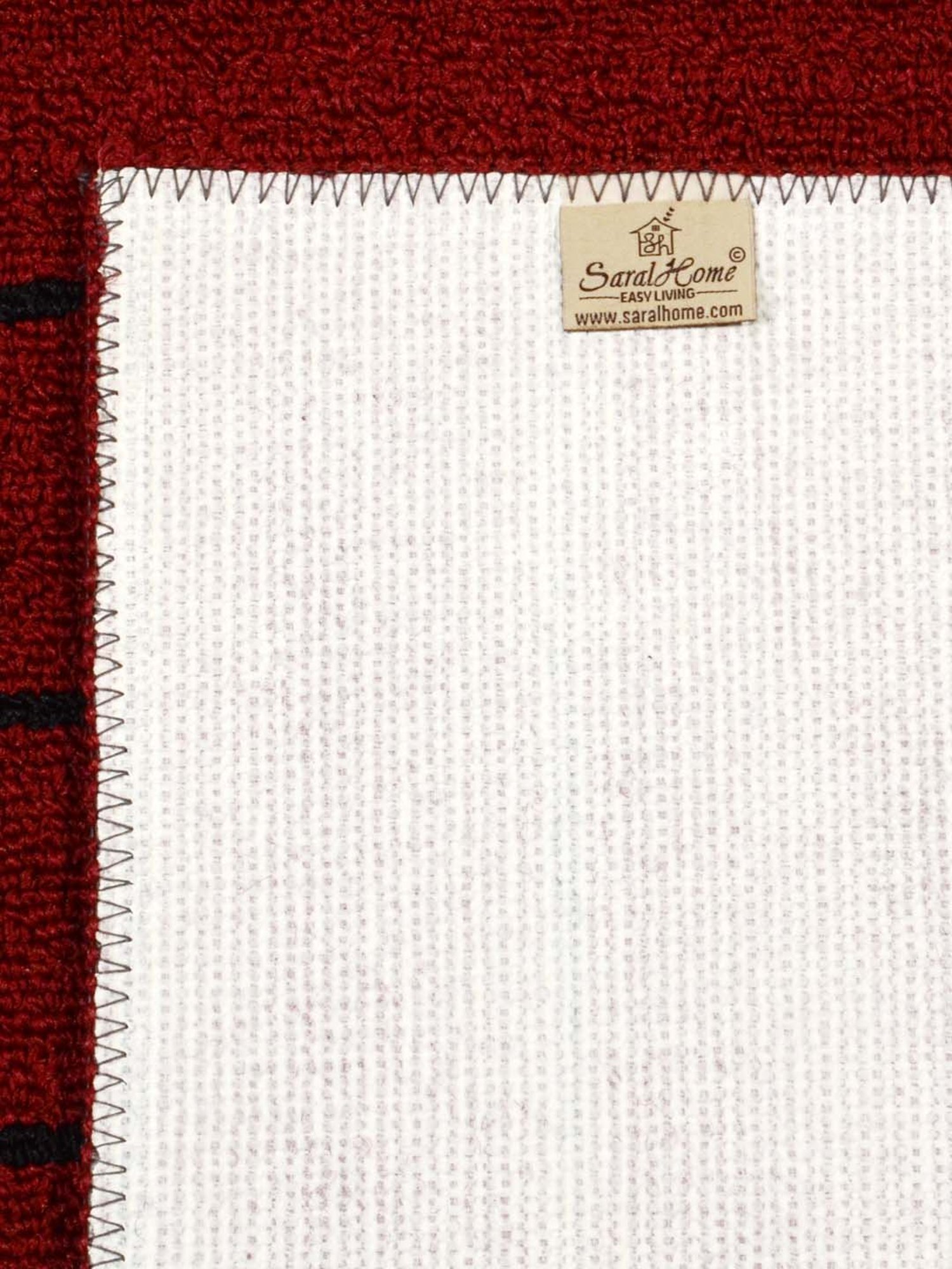 Saral Home Maroon Polypropylene Carpet - Set of 1