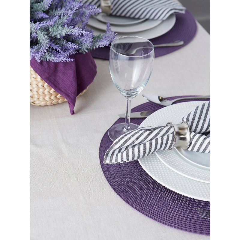 Set of 6 Variegated Round Woven Placemat Purple - Design Imports