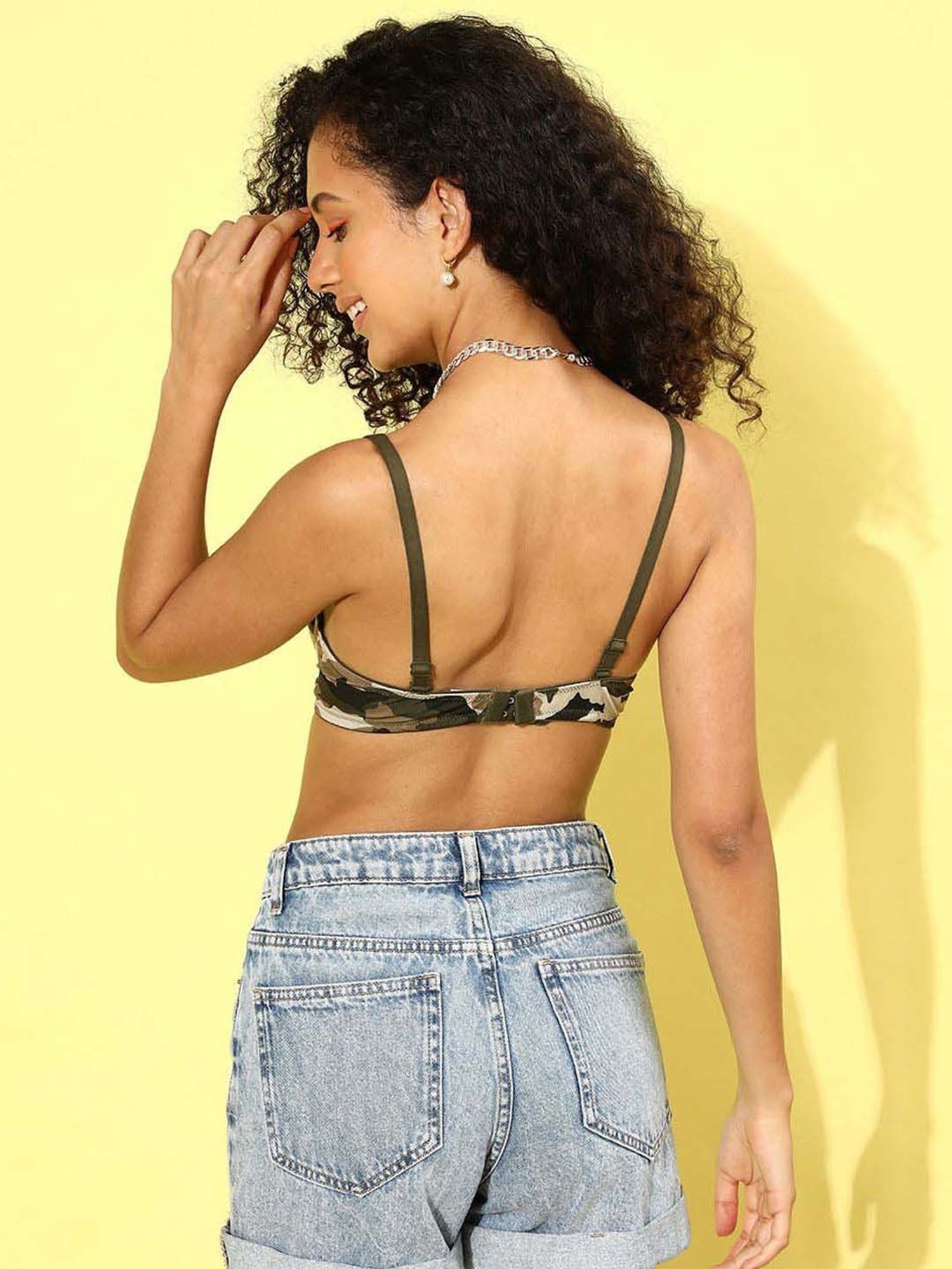 Leading Lady Green Printed T-Shirt Bra