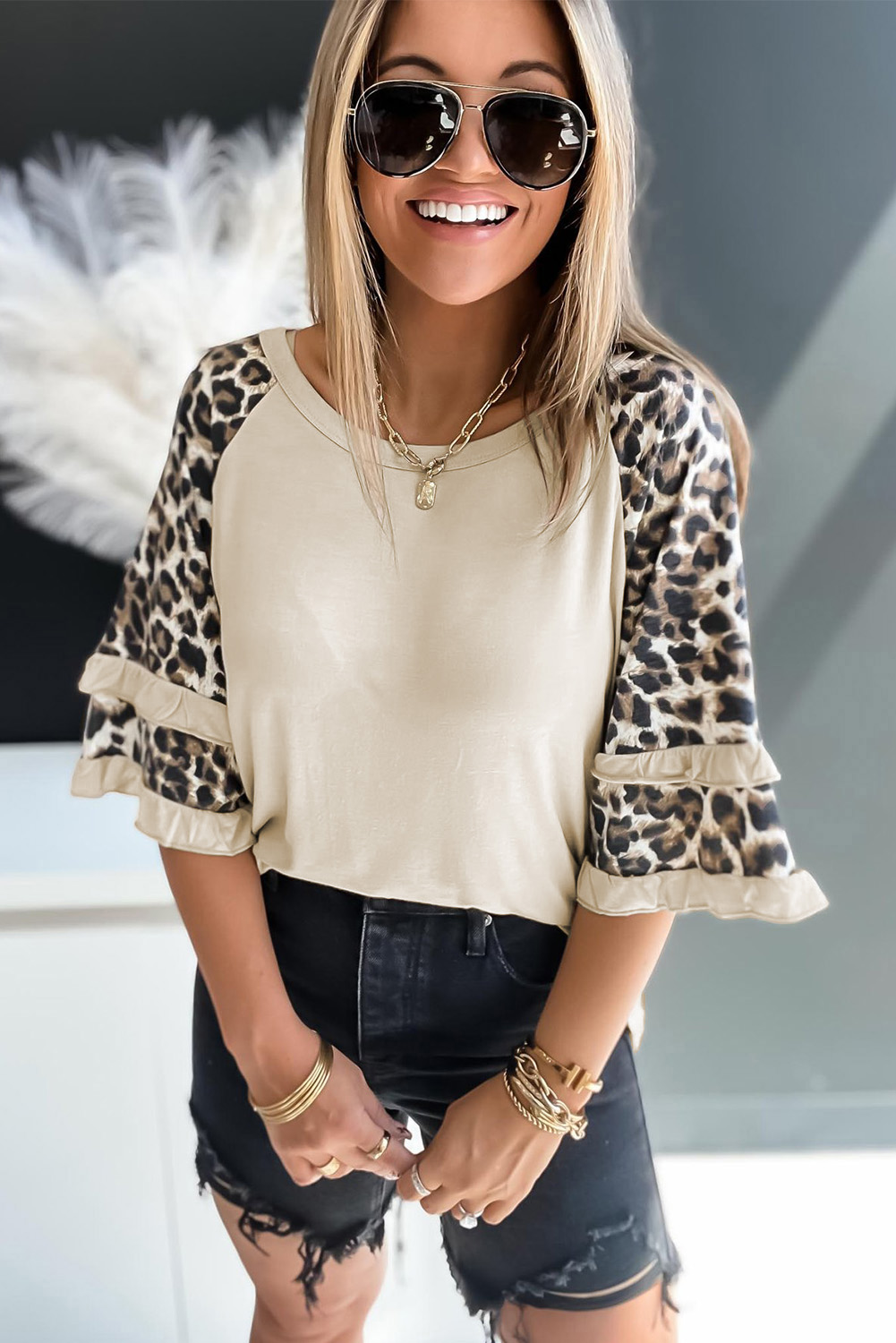 American Eagle Outfitters Peach Printed Crop Top