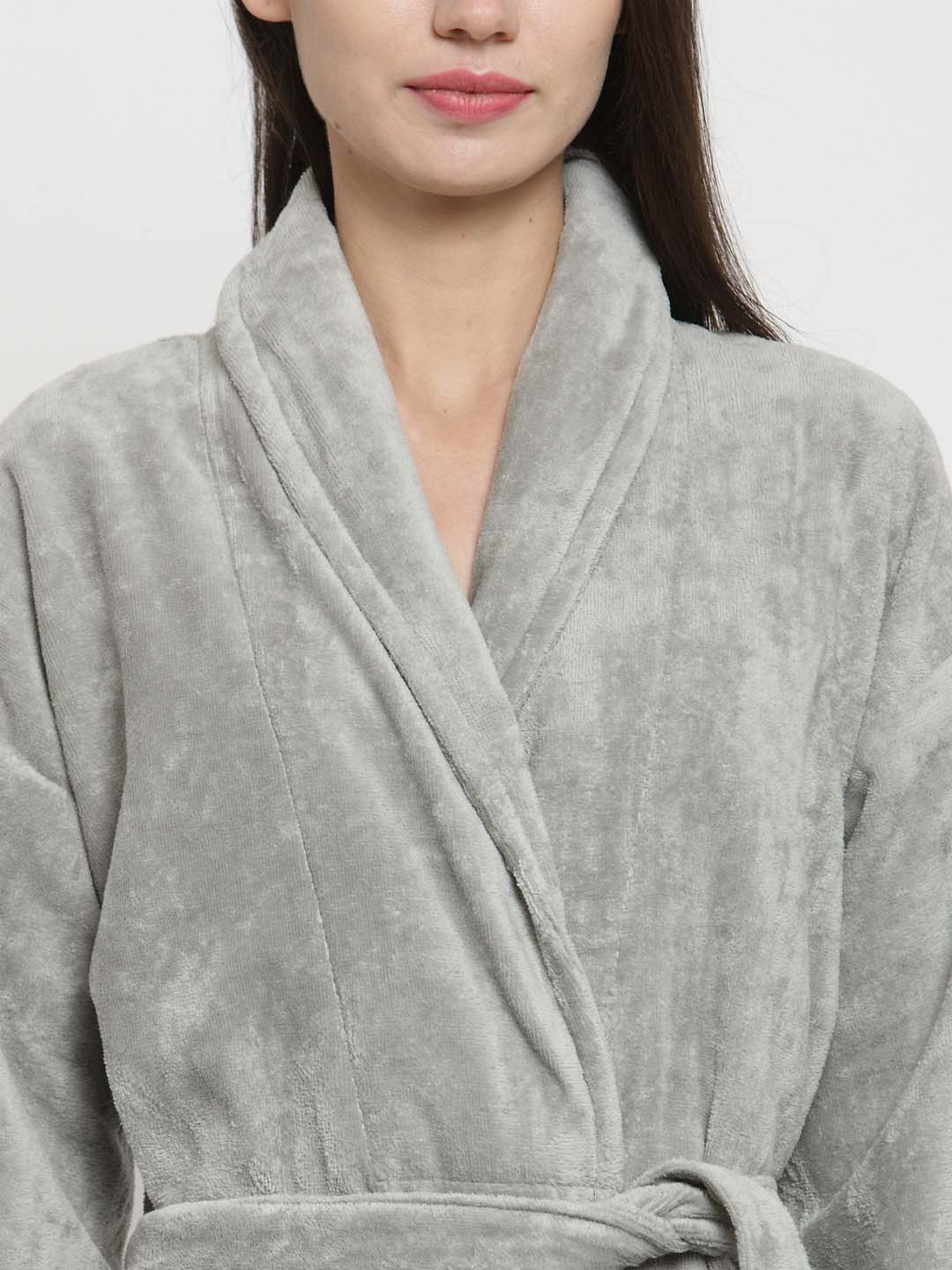 Trident Silver Grey Cotton 350 GSM Bathrobe