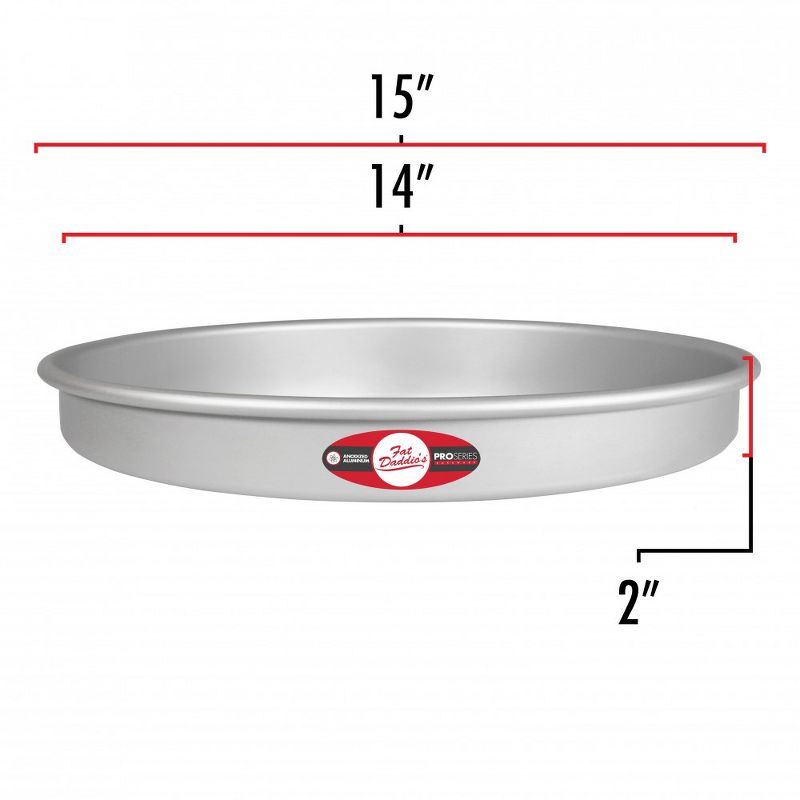 Fat Daddio's Anodized Aluminum Round Cake Pan with Solid Bottom, 14 x 2 Inch