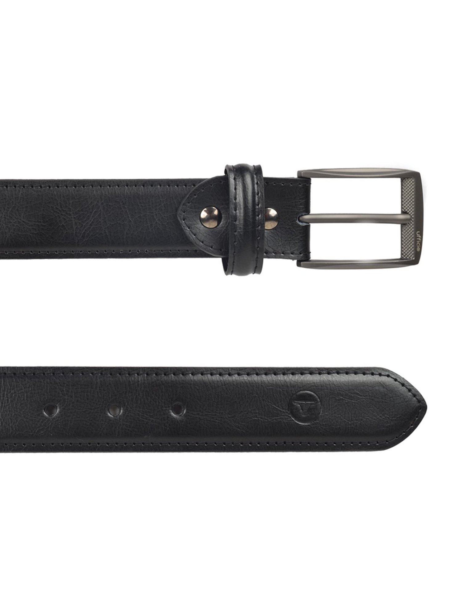 BULCHEE Black Leather Casual Belt for Men