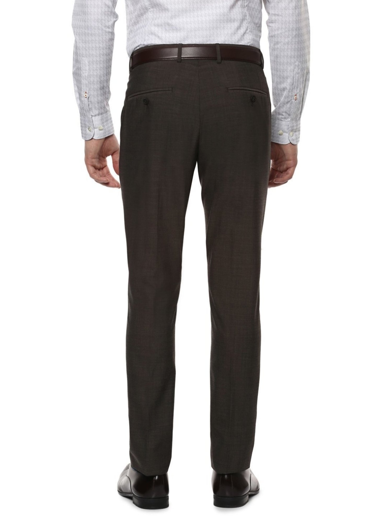 Simon Carter London Grey Slim Fit Flat Front Trousers