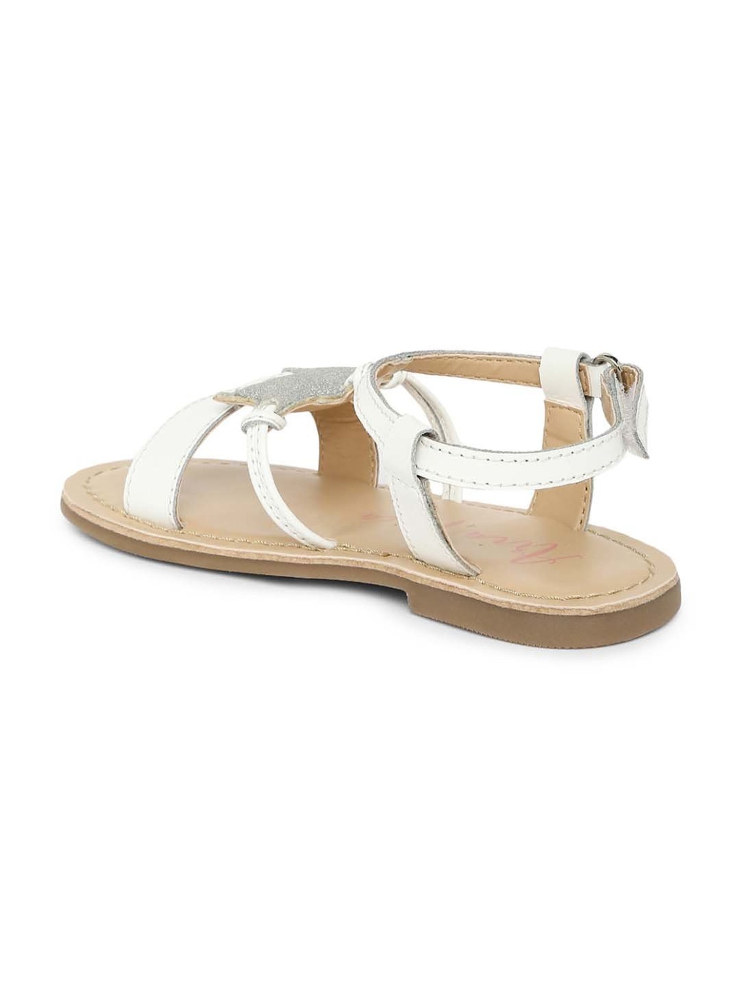Aria Nica Kids Sparkle White & Beige Casual Sandals