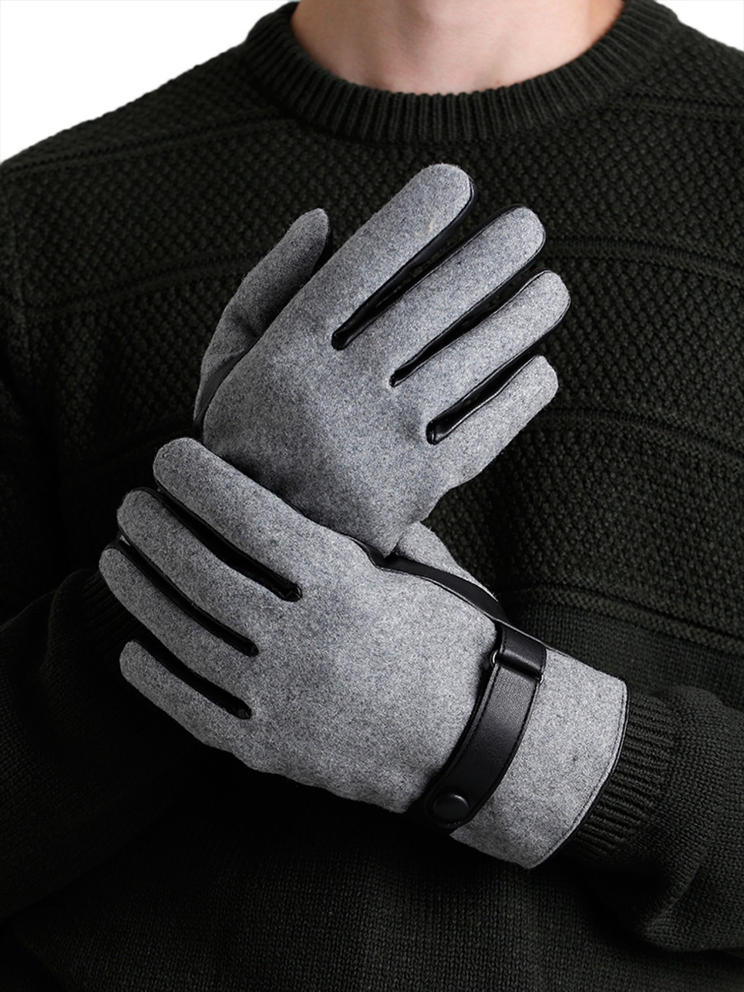 Jack & Jones Grey Colour Block Gloves