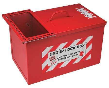 BRADY 105717 Group Lockout Box,34 Locks Max,Red
