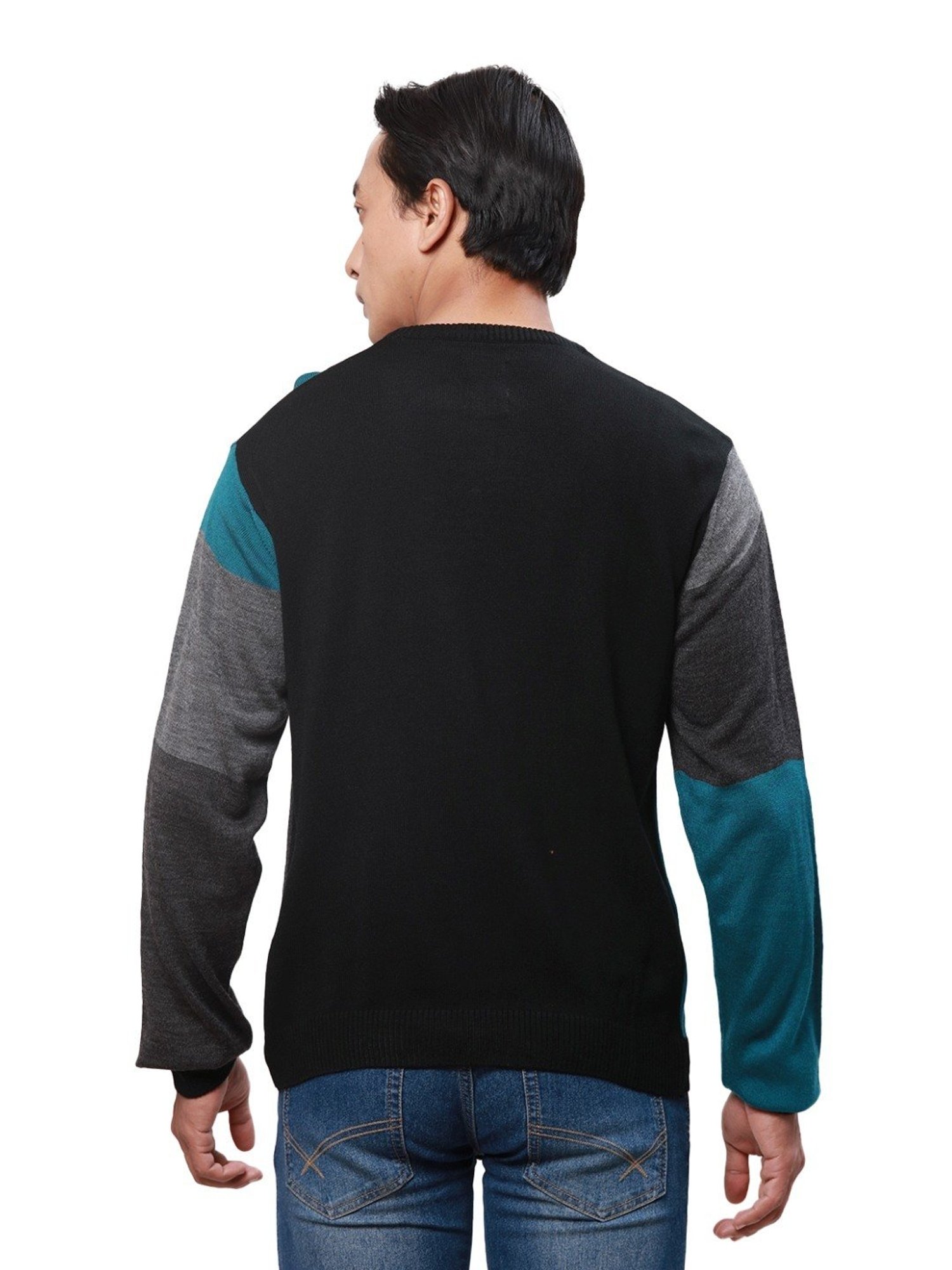 Park Avenue Multicolored Regular Fit Colour Block Sweater