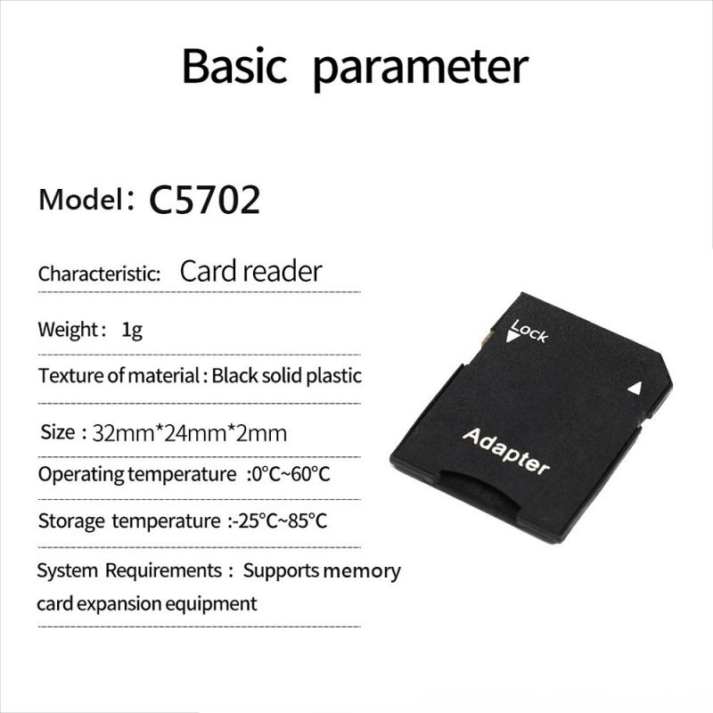 TF Card to SD Memory Card Adapter Converter Card Reader for Adapter TF Card Cover