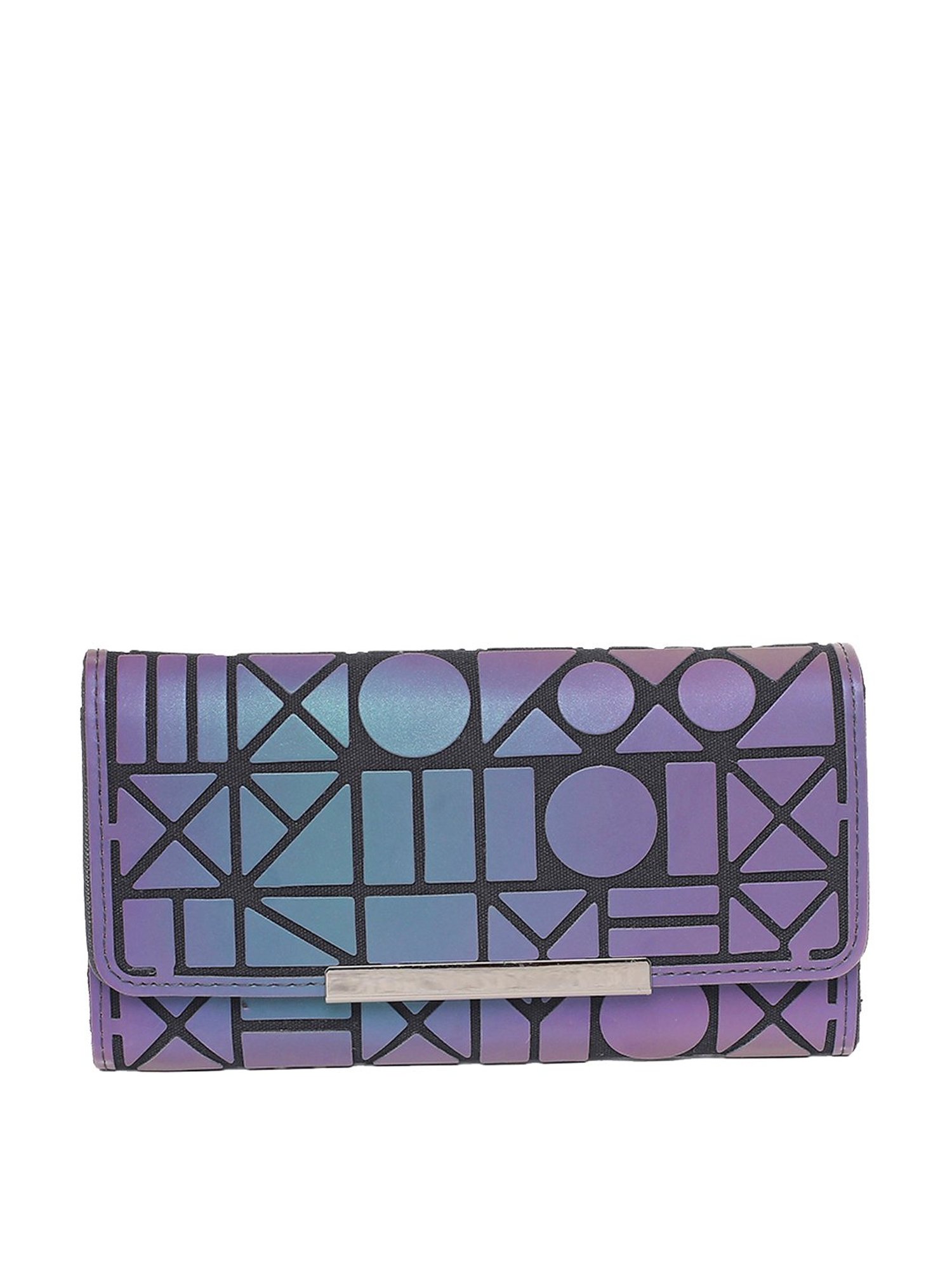 Baomi Purple Textured Tri-Fold Wallet