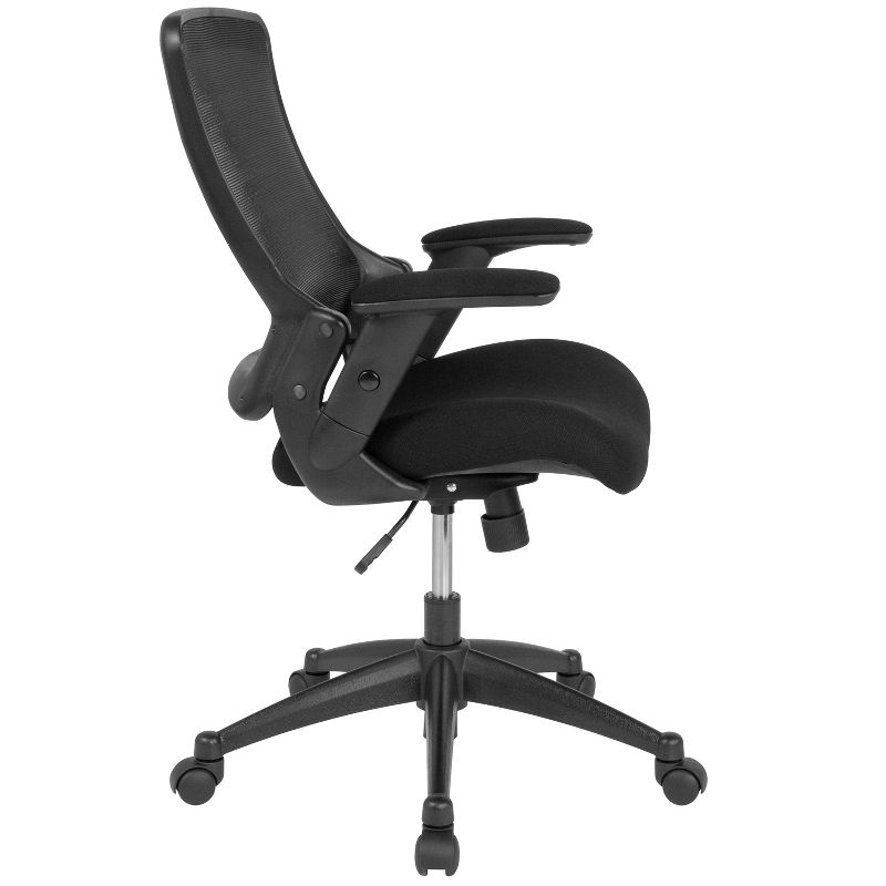 Emma and Oliver Mid-Back Black Mesh Executive Molded Foam Seat Swivel Arm Office Chair