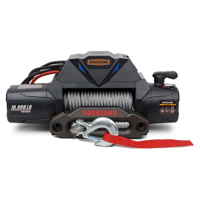 Rockland VMI17 10,000 Pound 12 Volt DC Electric Integrated Vehicle Winch Kit with a Wire Rope and Remote Accessory for Jeep, Truck, and ATV Recovery