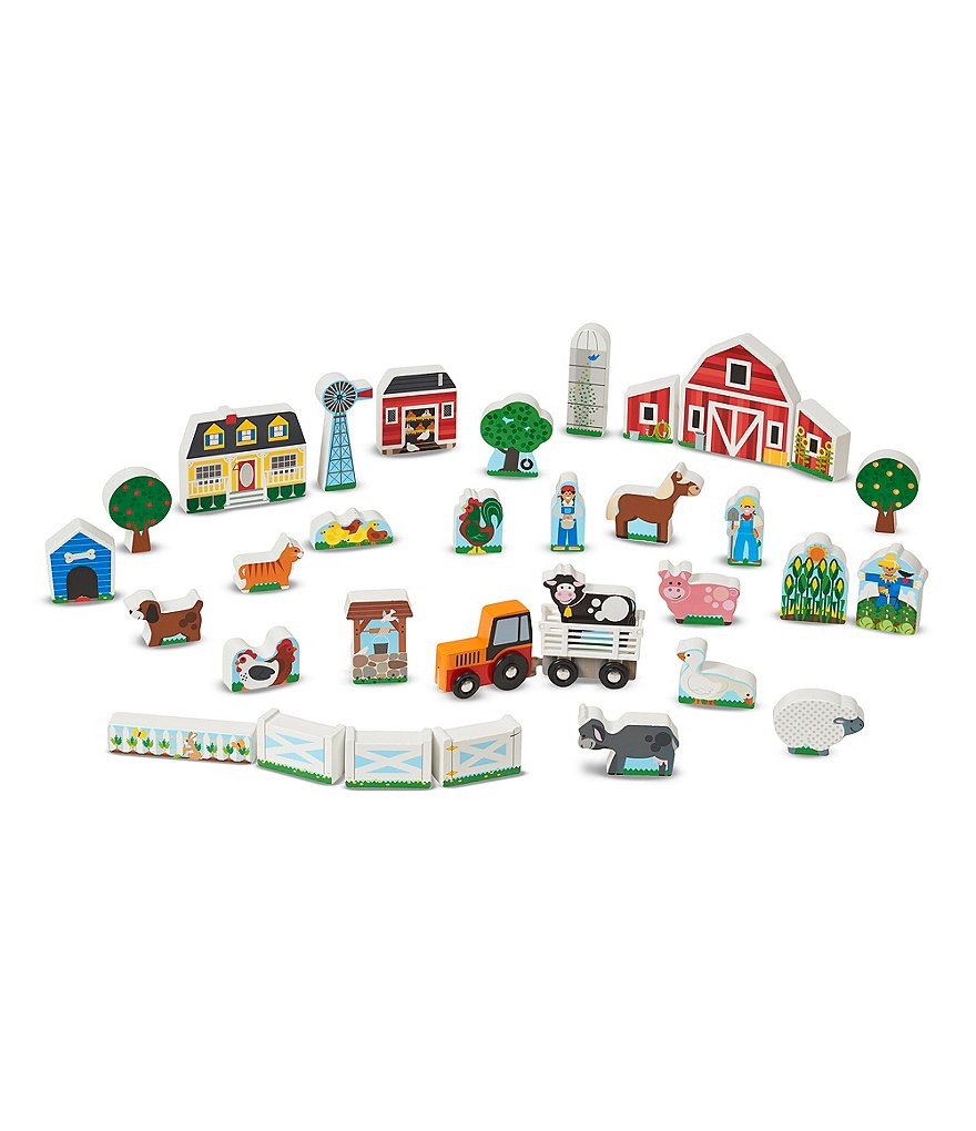 Melissa & Doug Wooden Farm & Tractor Play Set