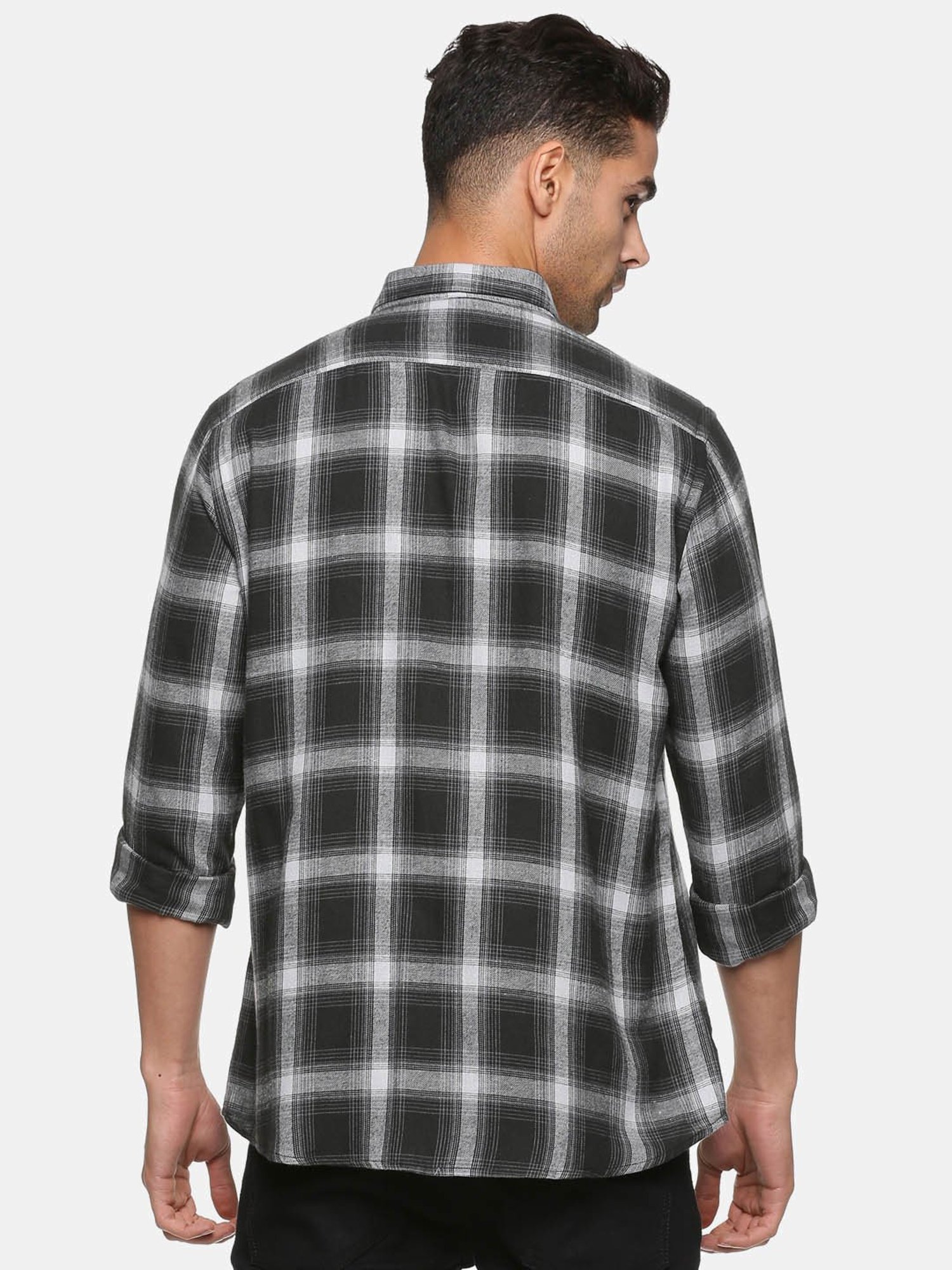 Don Vino Black Slim Fit Check Shirt