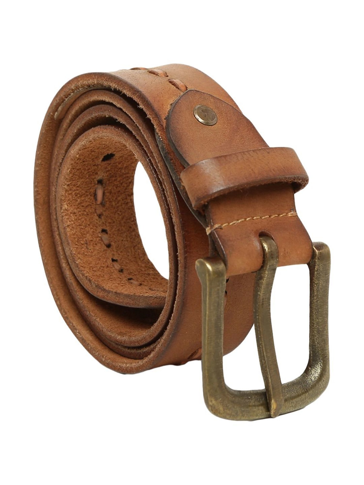 Fossil Julian Black Leather Solid Waist Belt