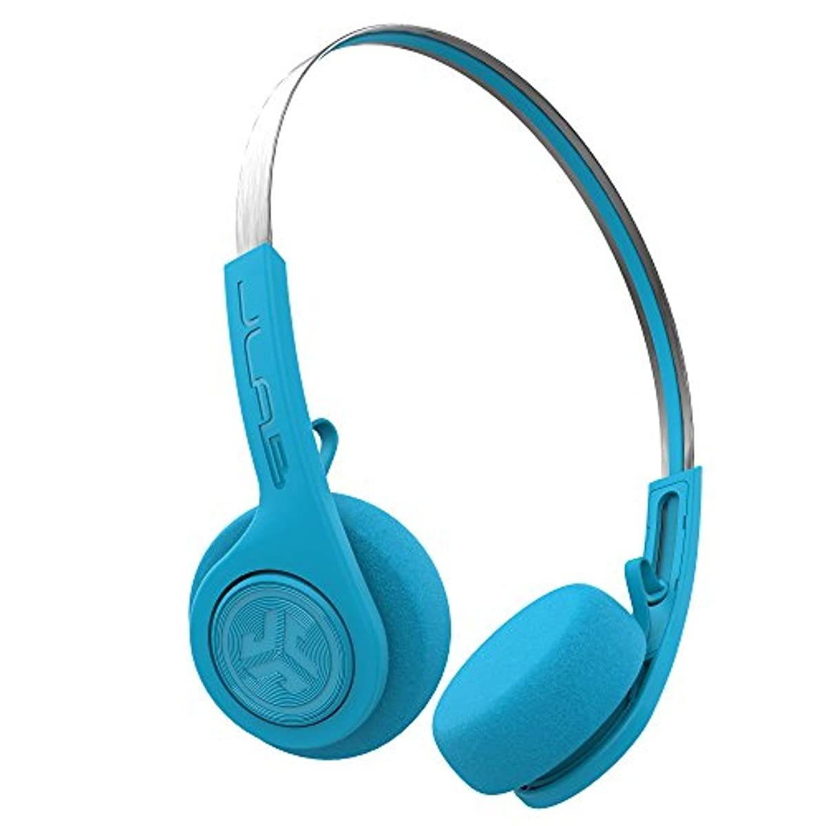 JLab Audio Rewind Wireless Retro Headphones | Bluetooth 4.2 | 12 Hours Playtime | Custom EQ3 Sound | Music Controls | Noise Isolation | with Microphone | Throwback 80s 90s Design | Blue