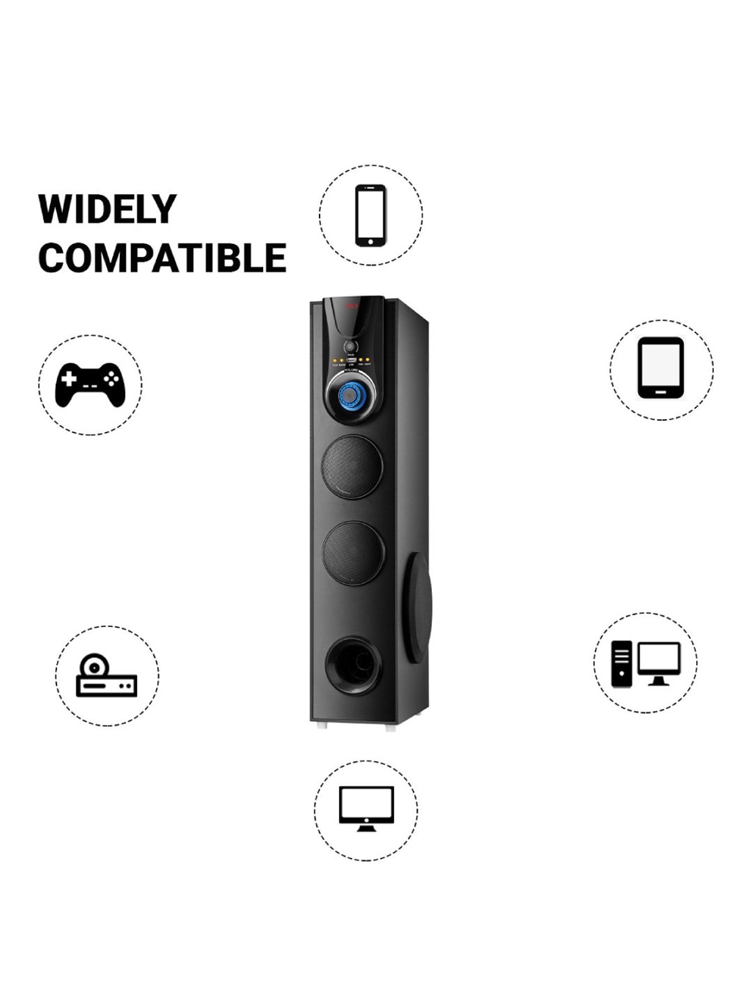 I Kall IK007 Bluetooth Tower Speaker (Black)