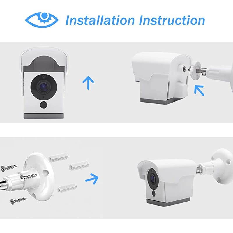 Cam Outdoor Mount Weatherproof Wall Mount for Cam 1080p HD Camera 360 Degree Protective Adjustable Housing Mounting BracketWhite 2 Pack