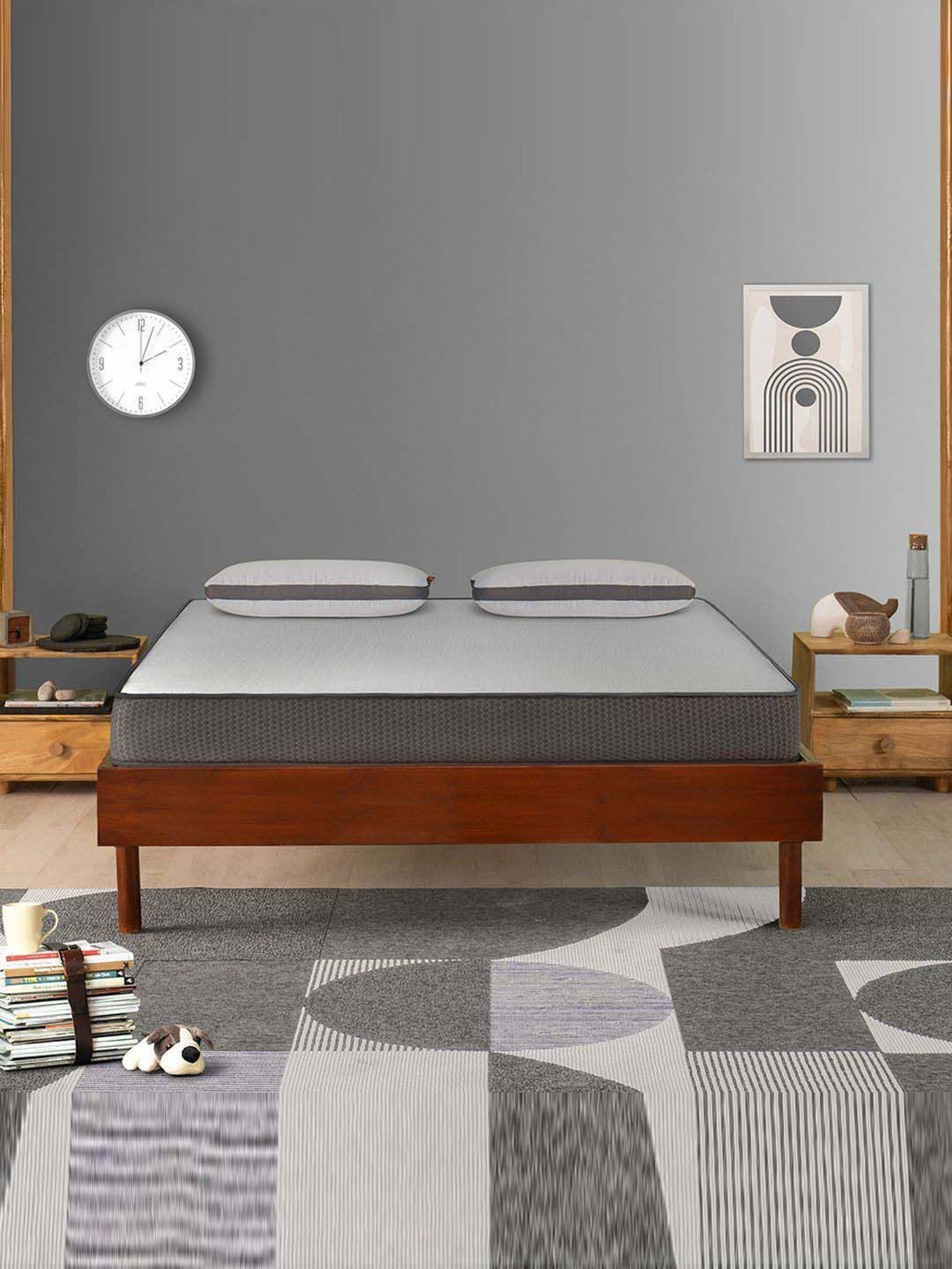 Sleepyhead Flip Grey & White Foam Dual Sided Mattress With Firm & Soft Sides
