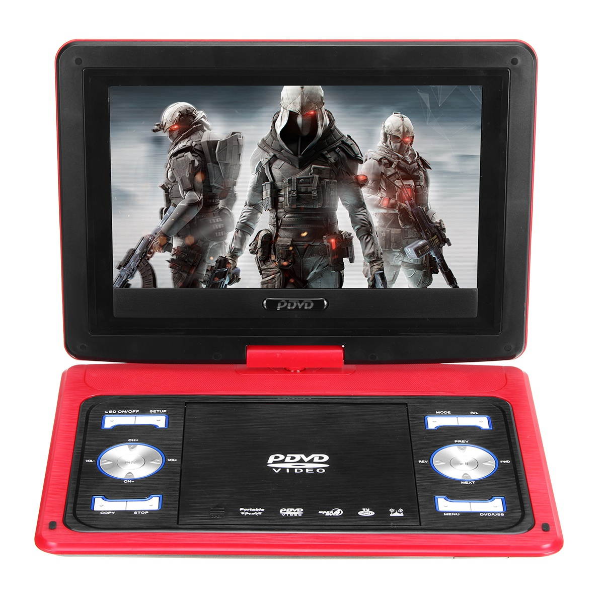 13.8 Inch Portable Car DVD Player EVD TV Game Remote Remote Control Screen with Gamepad Black