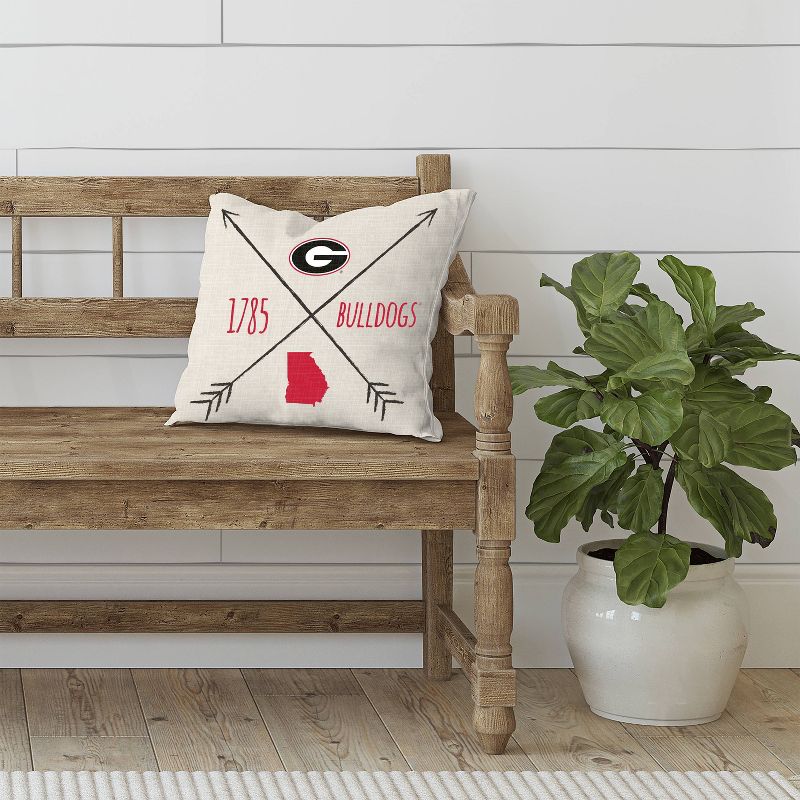 NCAA Georgia Bulldogs Cross Arrow Decorative Throw Pillow