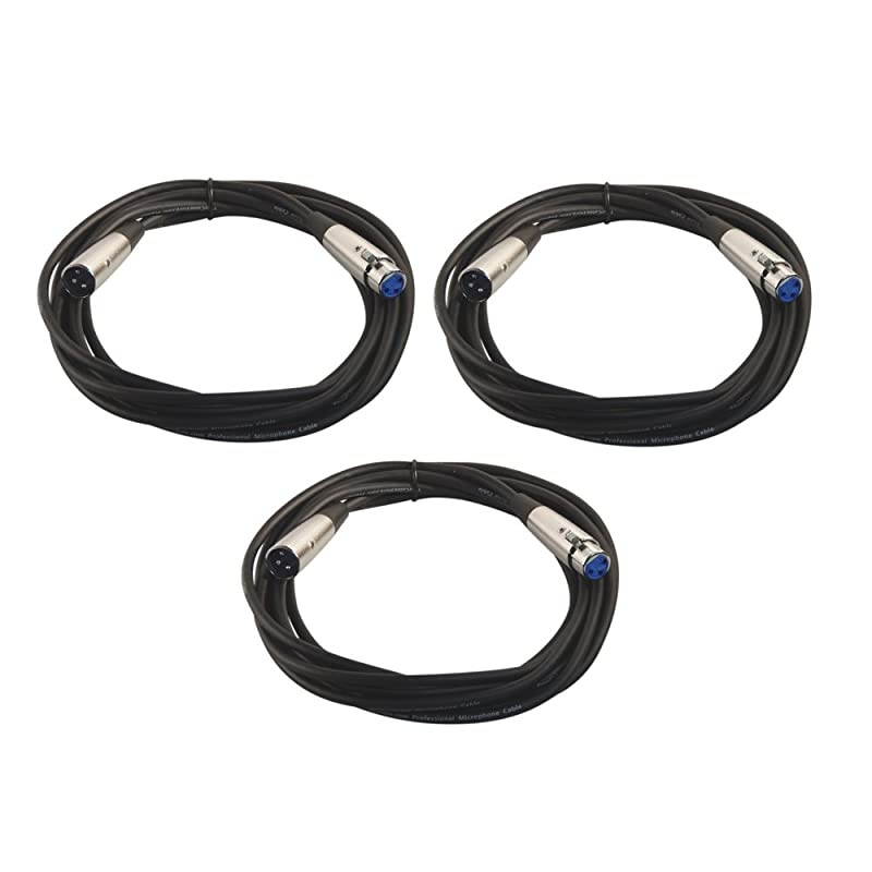 Three Pack of  Store 15 Foot XLR 3P Male/Female Microphone Cables