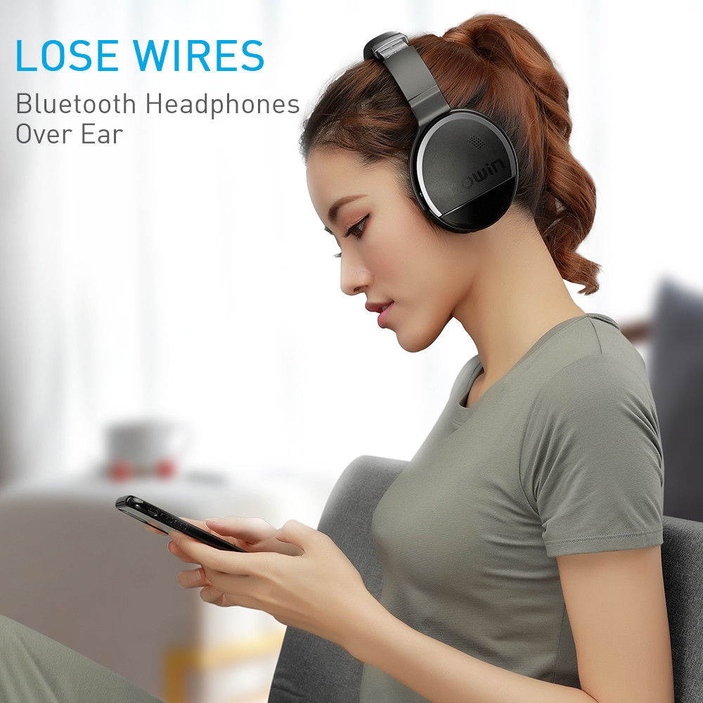 COWIN E8 [Upgraded] Active Noise Cancelling Wireless Headphones w/ Bluetooth, Microphone, Hi-Fi Deep Bass, and 20 Hour Playtime