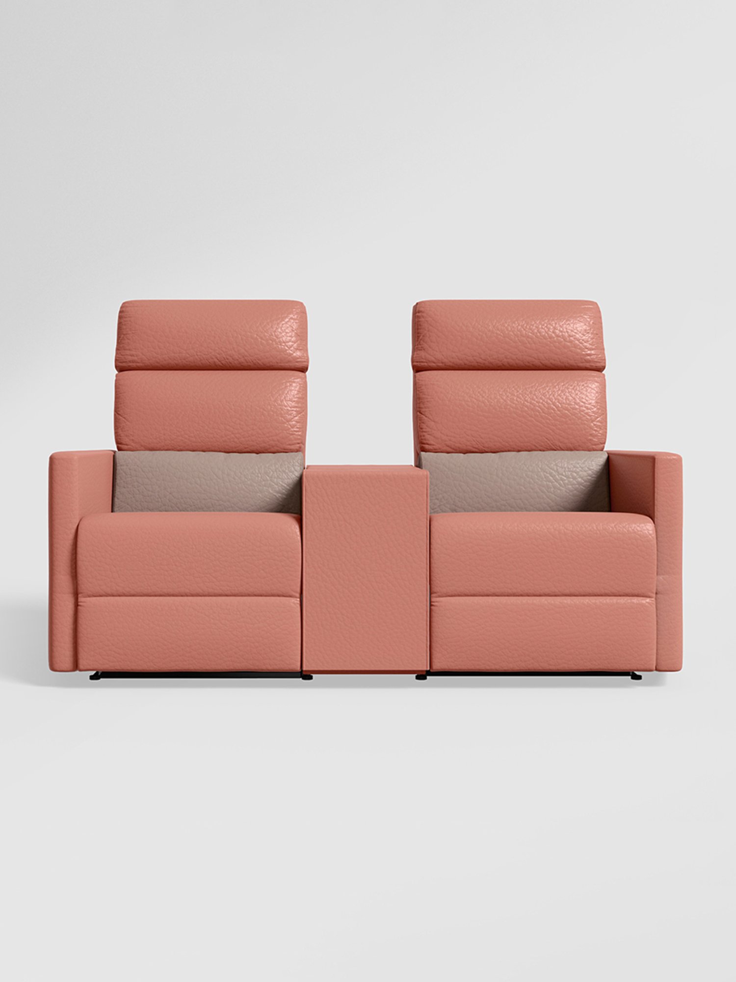 Durian Berry Black Premium Leatherette 2 Seater Sofa