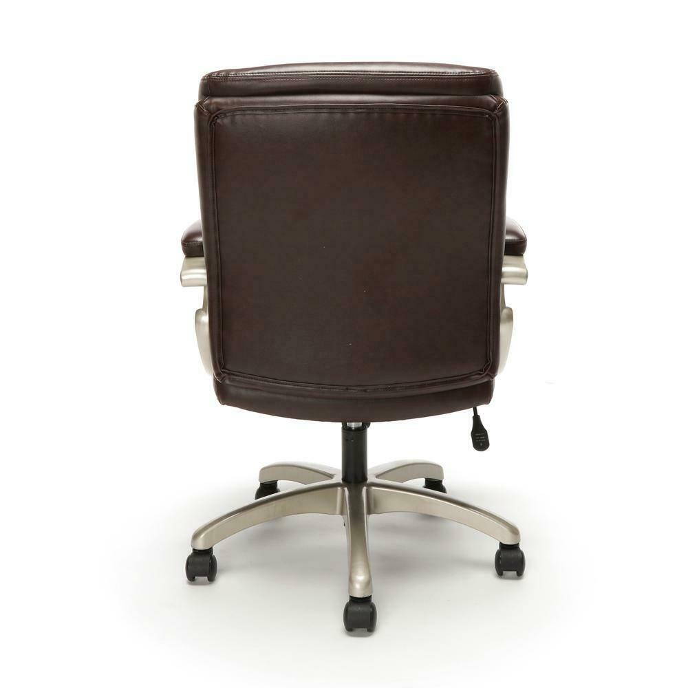 OFM ESS-6020-BRN Leather Executive Office Chair With Arms