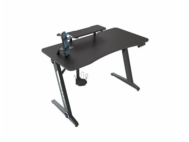 Gaming Desk 47.2" W x 23.6" D Office Computer Table, Black Gamer Workstation with 2 Cable Management Holes