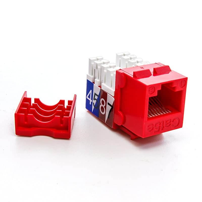 Cat5E RJ45 110 Type Keystone Jack 50Pack Red