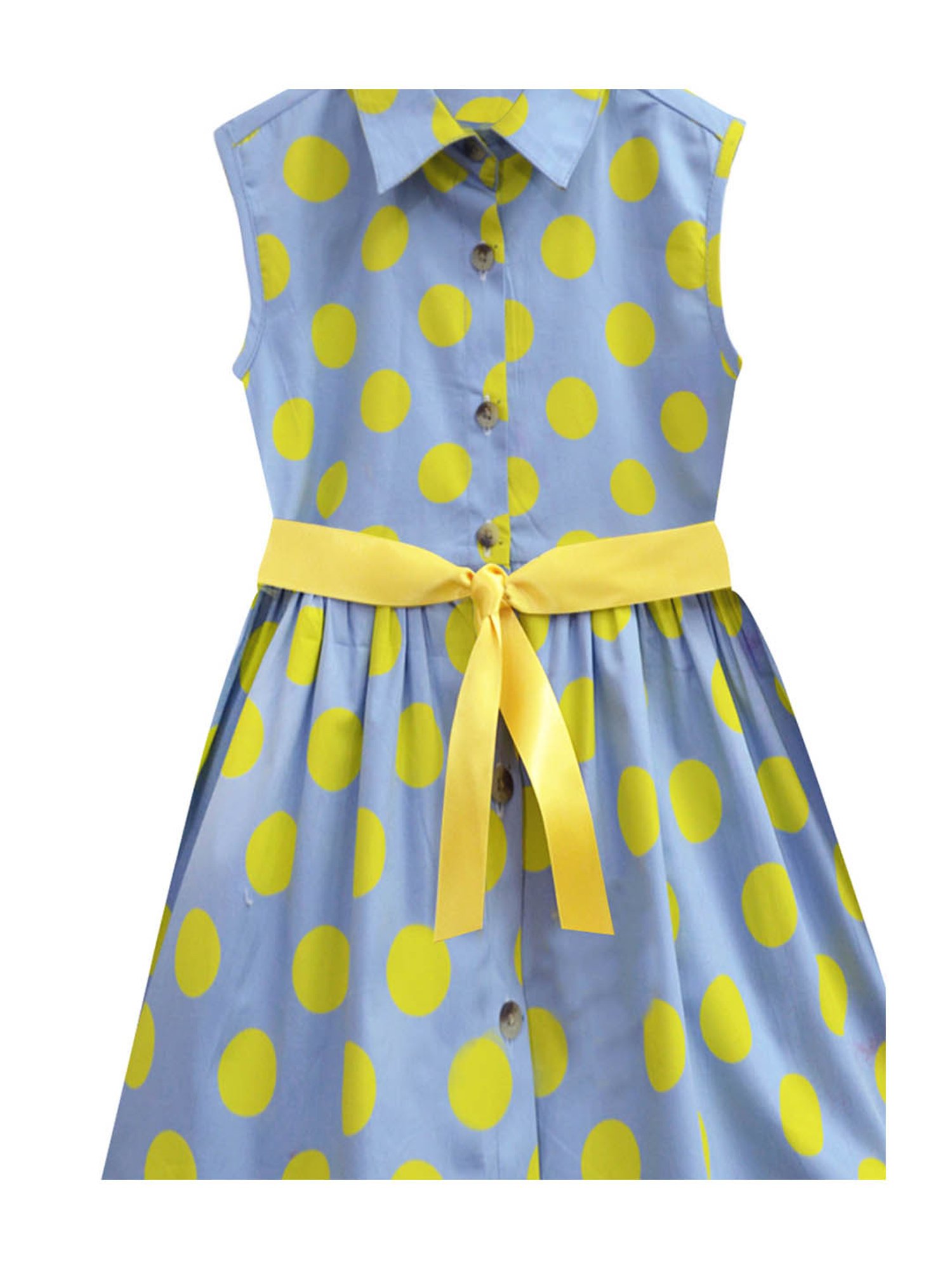 A.T.U.N. Blue & Yellow Printed Shirt Dress