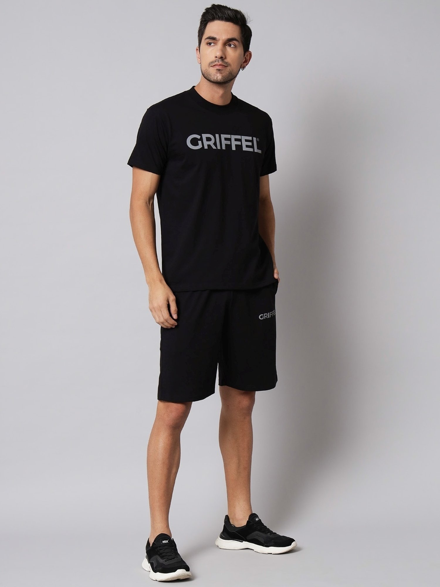 Griffel Black Cotton Loose Fit Printed Co-Ord Set