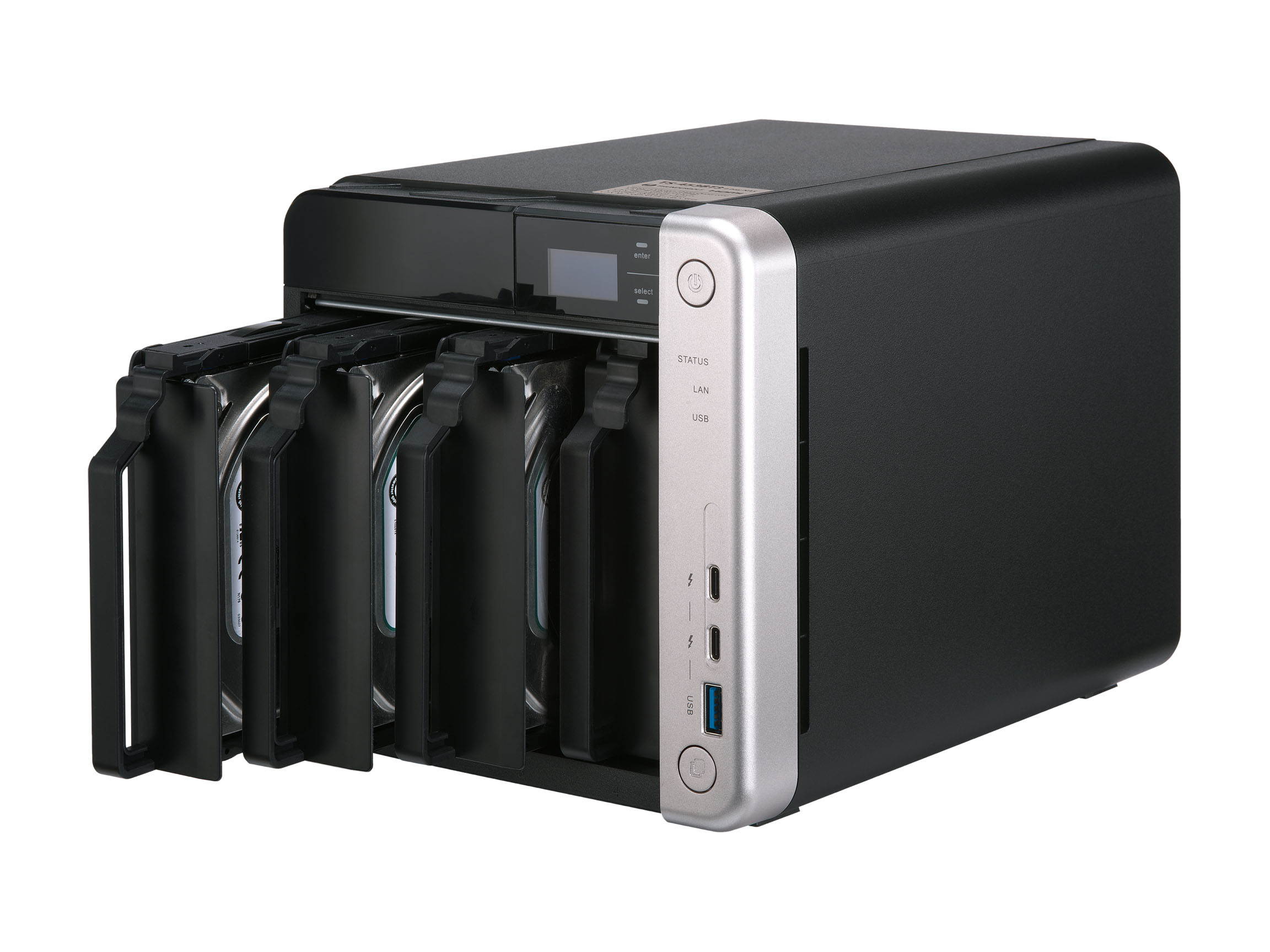 QNAP TS-453BT3-8G-US 4-Bay Thunderbolt 3 NAS. Intel Celeron J3455 Quad-core CPU, 8GB RAM, SATA 6Gb/s