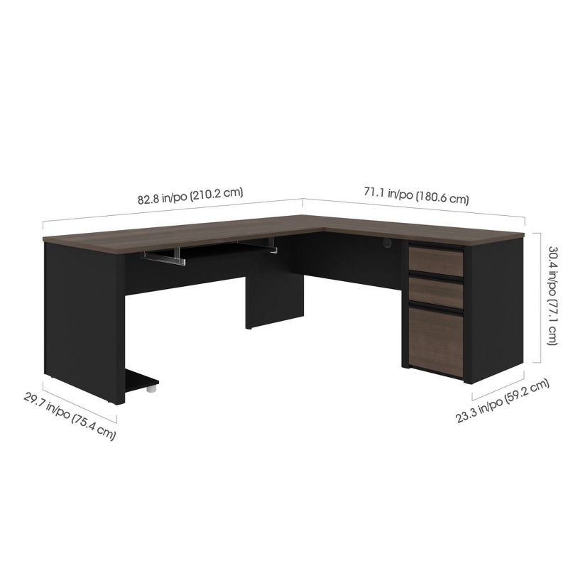 Connexion L Shaped Workstation Antigua/Black - Bestar