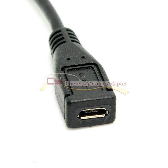 Down Direction 90 Degree Angled Micro USB 2.0 5Pin Male Female Extension Cable