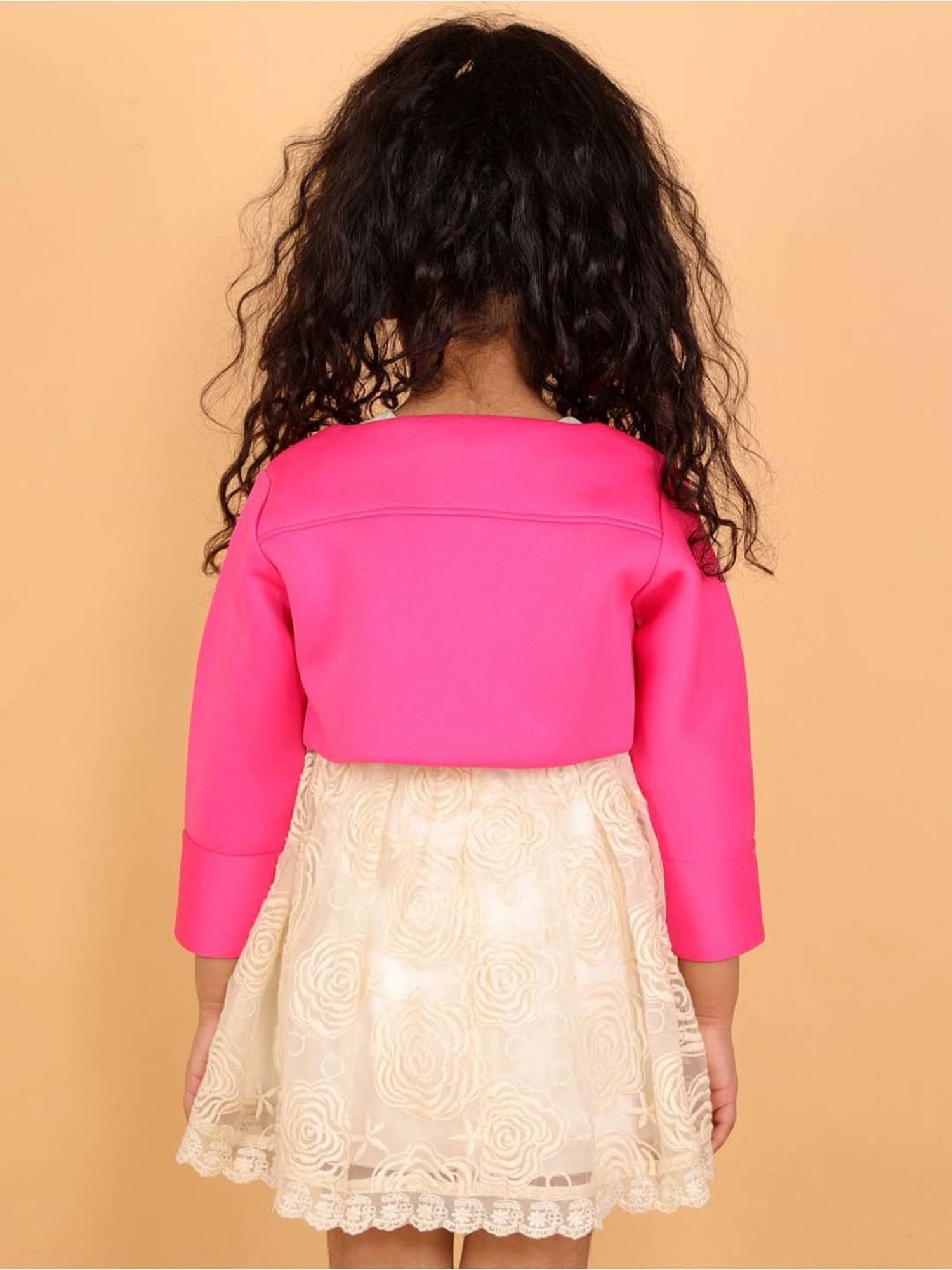 KidsDew Pink Regular Fit Shrug