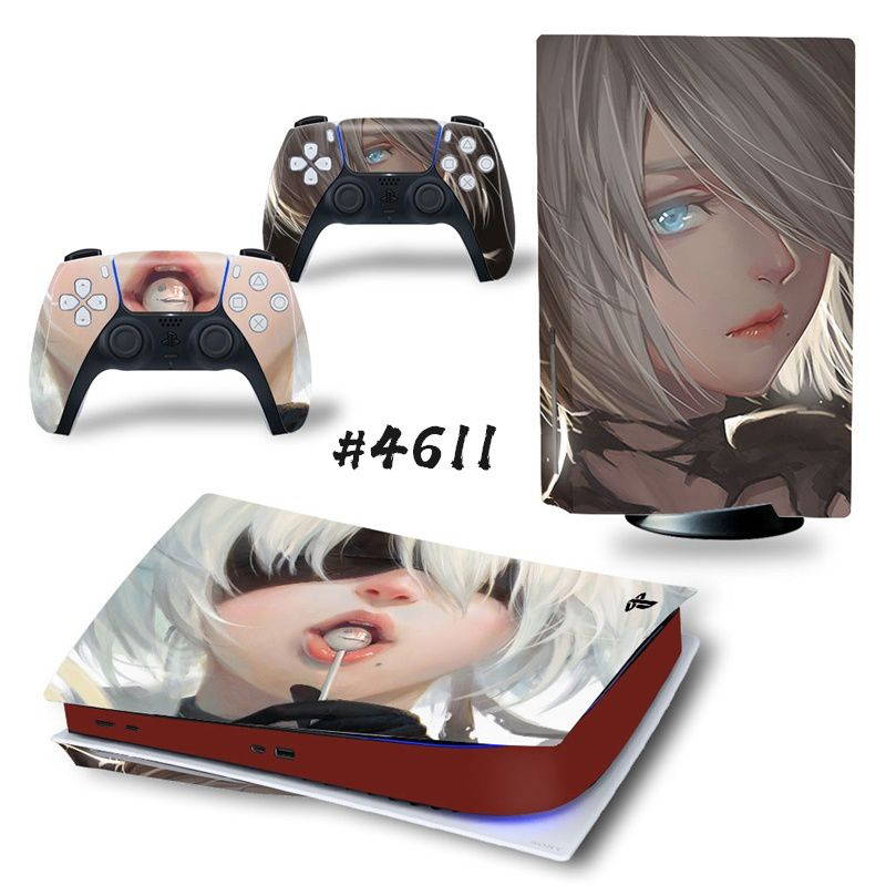 NieR Automata PS5 Standard Disc Skin Sticker Decal Cover for PlayStation 5 Console and 2 Controllers PS5 Disk Skin Vinyl