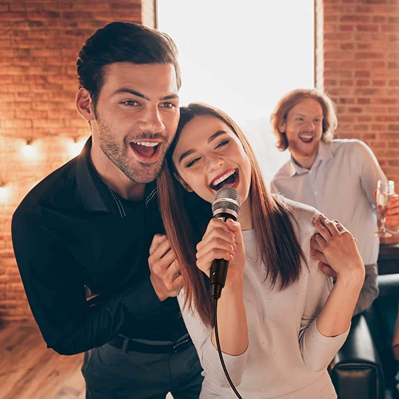 Dynamic Cardioid Home Karaoke Microphone 13 ft XLR Cable Metal Handheld Wired Mic Corded for SingingPA SpeakerAmpMixerKaraoke Machine SpeechWeddingStageBlack MWm5