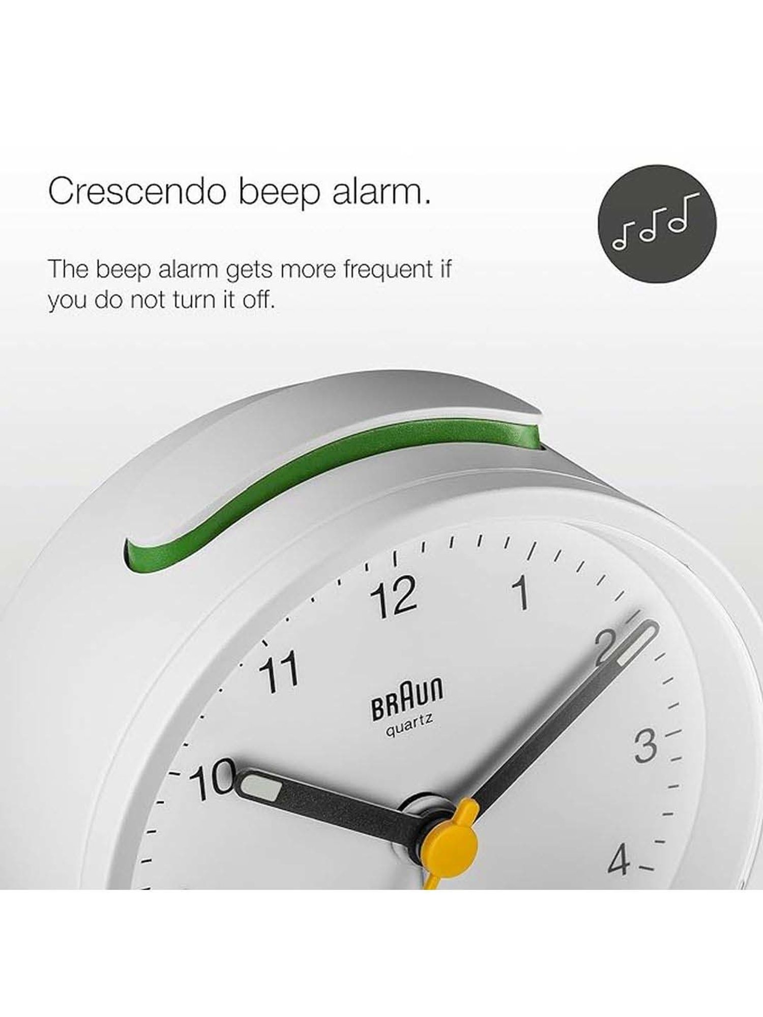 Braun White Classic Analog Alarm Clock