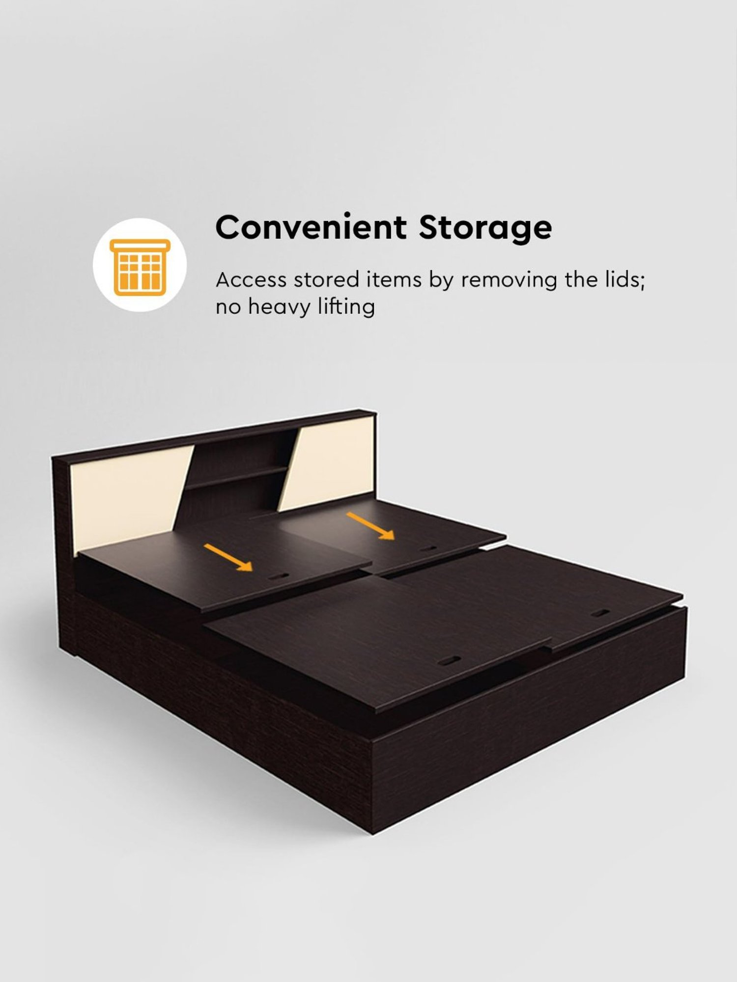 Godrej Interio Hannah Colarain Brown Engineered Wood Queen Box Bed