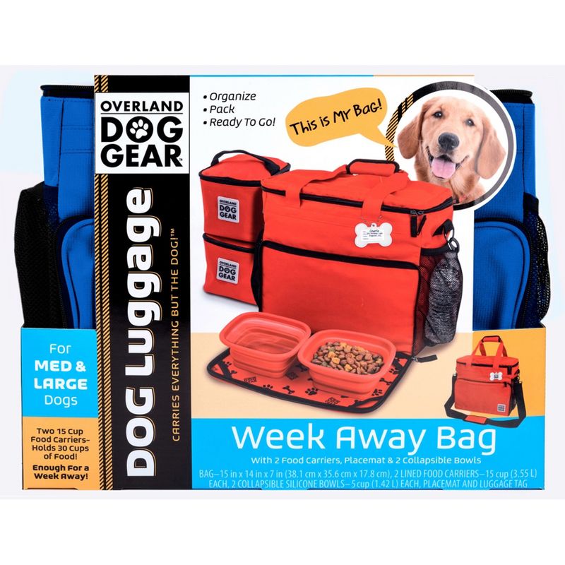 Overland Travelware - Medium/Large Dog - Week Away Bag - Royal Blue
