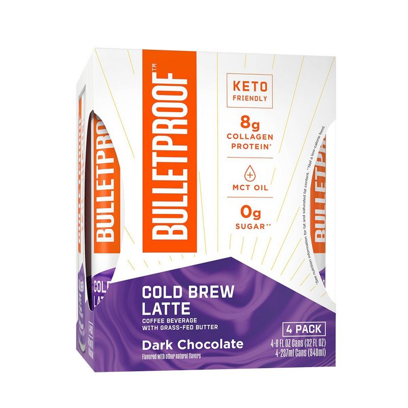 Bulletproof Cold Brew Coffee Dark Chocolate + Collagen - 4pk