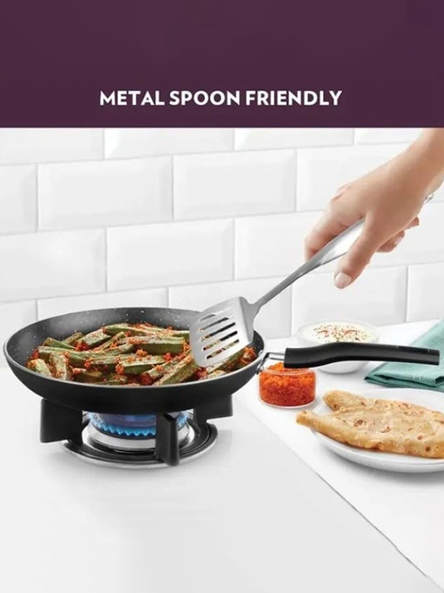 Borosil Black Aluminium Fry Pan - (1000ml)