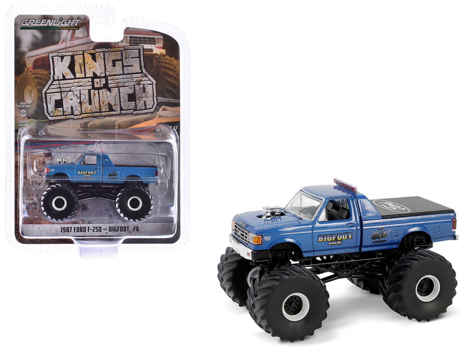 1992 Ford F-250 Monster Truck Yellow "Liquidator" "Kings of Crunch" Series 12 1/64 Diecast Model Car by Greenlight