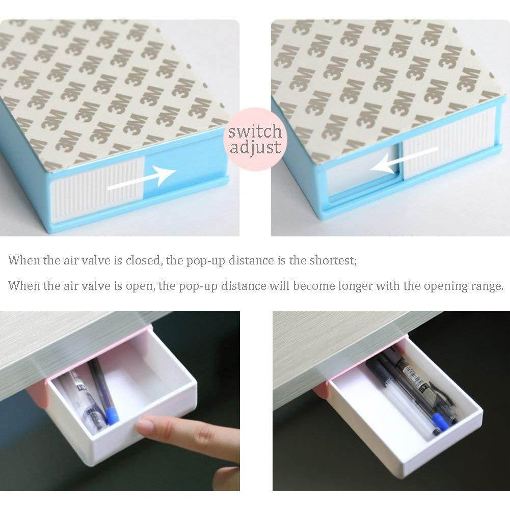 Nakimo Drawer Pencil Tray Self-Adhesive Pop-Up Hidden Desktop Organizer (Pink)