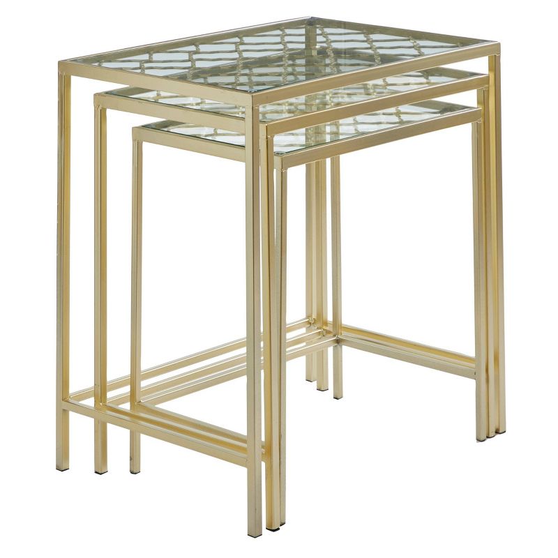 Metal Nesting Tables Pale (Set of 3) Gold - Olivia & May
