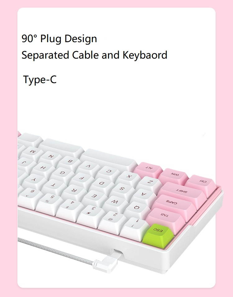 KEMOVE Snowfox Bluetooth 5.1 Wireless/Wired 60% Mechanical Keyboard - RGB Backlit 61 Keys Keyboard - Hot Swappable, PBT Keycap, Full Keys Programmable - White (Gateron Mechanical Switch)