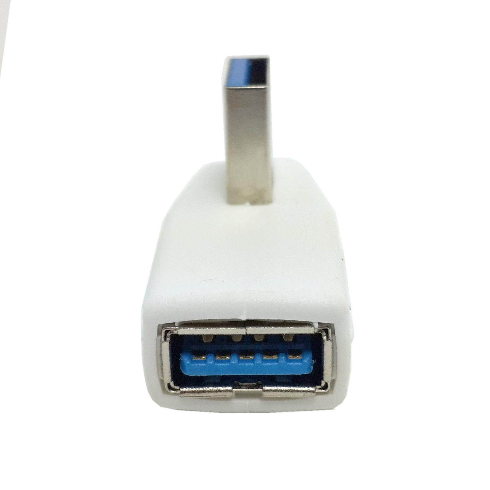 White 90d USB 3.0 male to Female vertical left Angled Adapter for retina Macbook