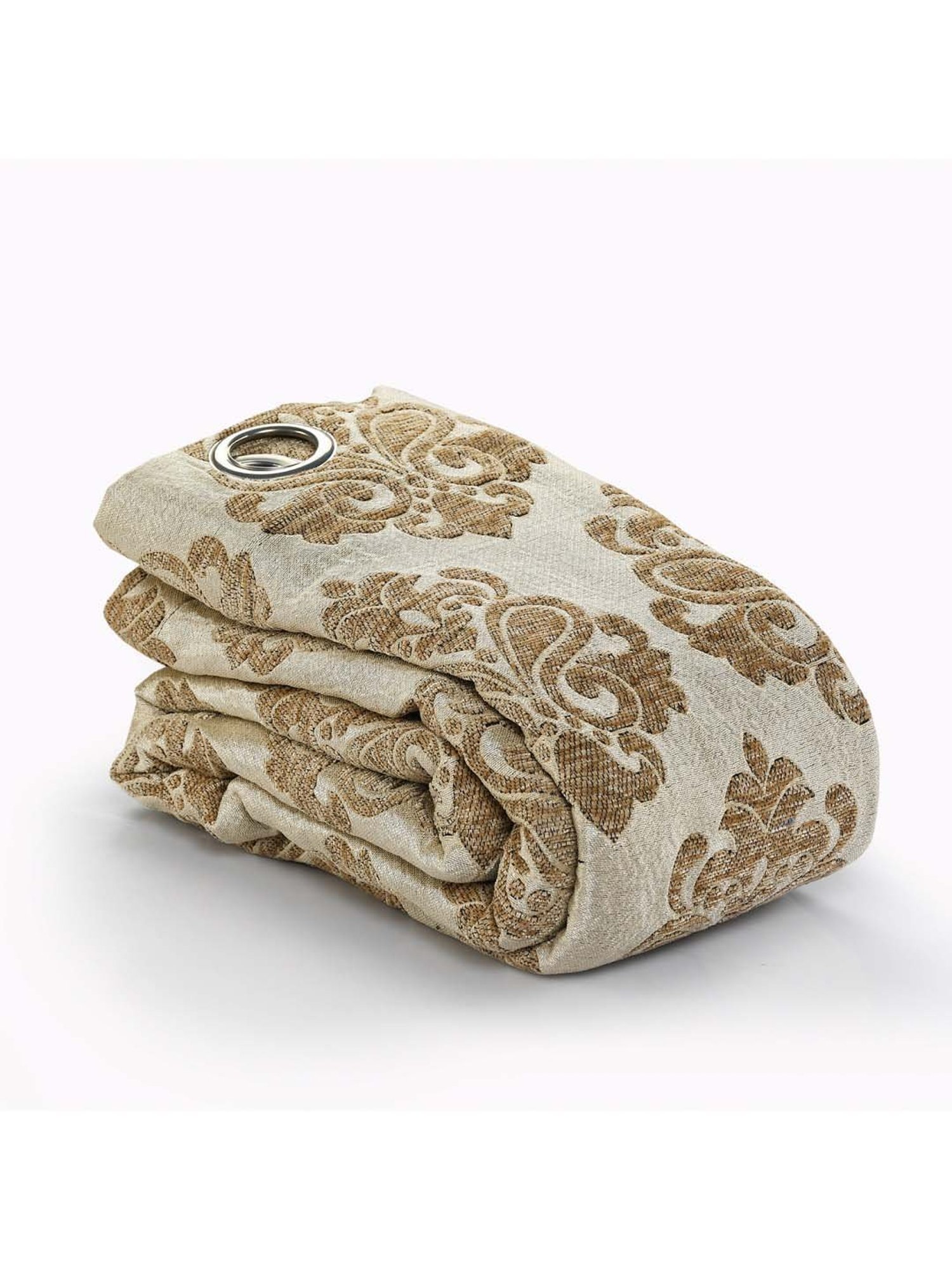 Saralhome Medallion Chenille Blackout Door Curtains 2pc,Gold. 4x7 Ft